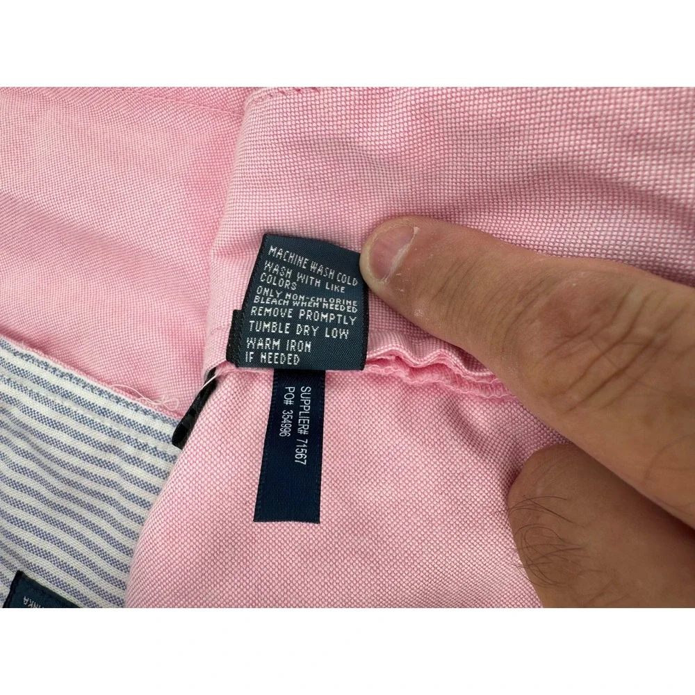 Polo Ralph Lauren Shorts Mens 40 Pink Oxford Cotton Chino Preppy Boat Golf Summe